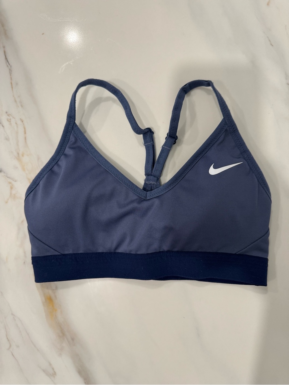 Nike Women's Dark Blue and Navy Adjustable-Strap Sports Bra